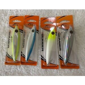Lot of 4 Bomber Bait Bonanza Small Lures Saltwater Freshwater Various Colors